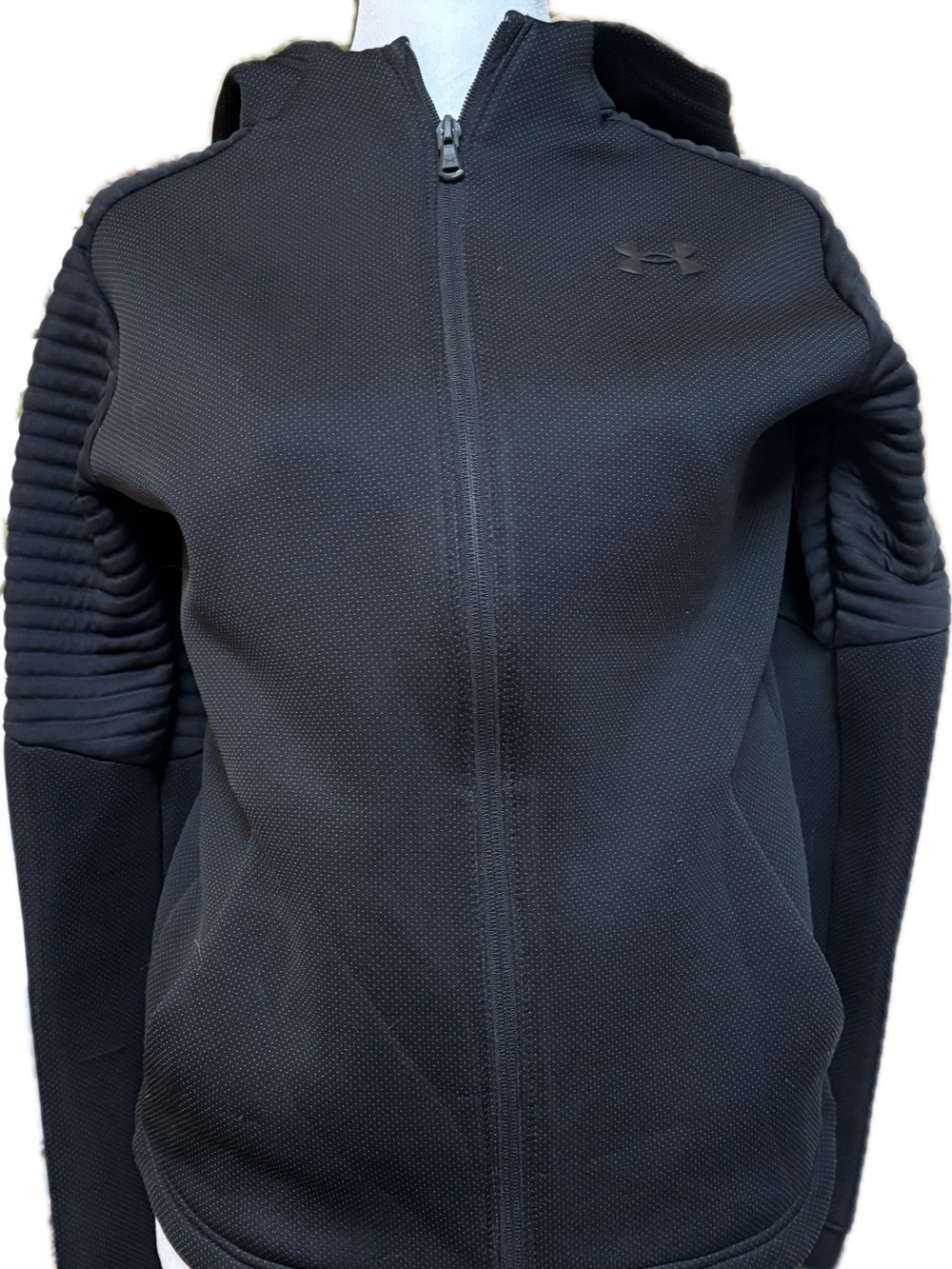 Under Armour Youth Black Full-Zip Quilted Sleeve Swacket
